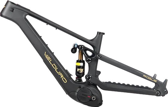 Rahmen des Velduro Rogue, Hauptrahmen und Hinterbau aus Carbon